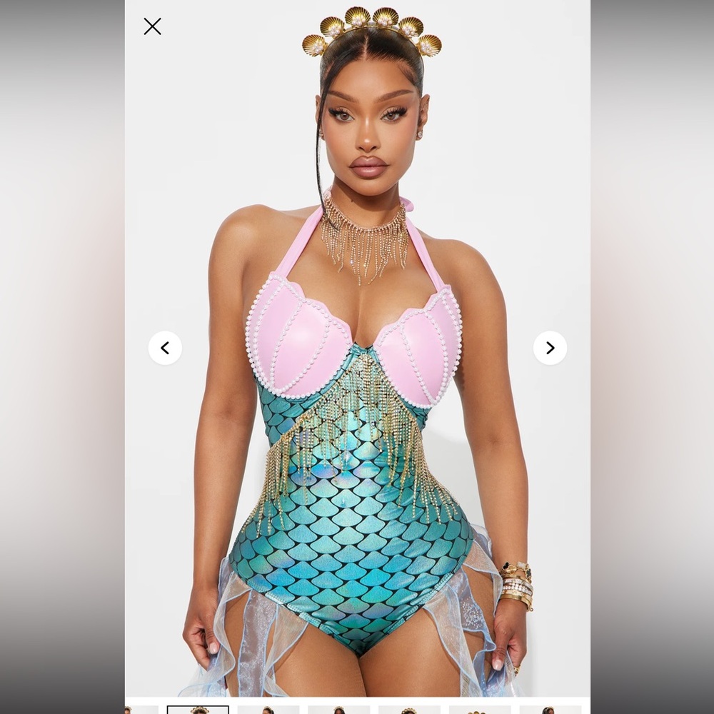 Pink and Blue Mermaid Kids One Piece